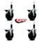 Service Caster 5'' Soft Rubber Swivel 1-1/8'' Expanding Stem Caster Set with Brake, 4PK SCC-EX20S514-SRS-PLB-118-4 - alternate 2